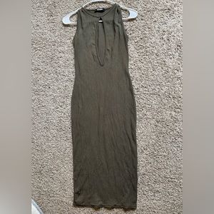 Misguided olive midi dress